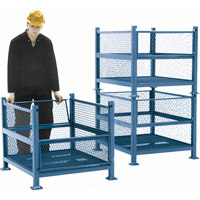 Open Mesh Containers, 2 Drop Gates, 2500 lbs. Capacity, 34.5" W x 40.5" D x 32.25" H Pronet Distribution