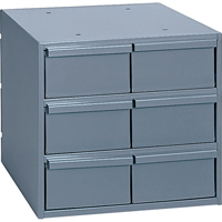 Industrial Drawer Cabinets, 6 Drawers, 11-3/4" W x 11-5/8" D x 10-7/8" H, Grey Pronet Distribution