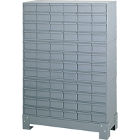 Industrial Drawer Cabinet With Base, 72 Drawers, 34-1/8" W x 12-1/4" D x 48-1/8" H, Grey Pronet Distribution