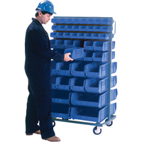 Support mobile deux c&ocirc;t&eacute;s pour bacs, &agrave; deux c&ocirc;t&eacute;s, 96 bacs, 36" la x 24" p x 63" h Pronet Distribution