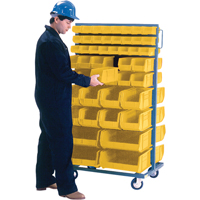 Support mobile deux c&ocirc;t&eacute;s pour bacs, &agrave; deux c&ocirc;t&eacute;s, 96 bacs, 36" la x 24" p x 63" h Pronet Distribution