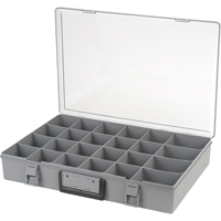 Compartment Case, Plastic, 24 Slots, 18-1/2" W x 13" D x 3" H, Grey Pronet Distribution
