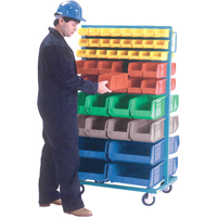 Supports mobiles pour contenants - &agrave; deux c&ocirc;t&eacute;s, 0 bacs, 36" la x 24" p x 67-1/2" h Pronet Distribution