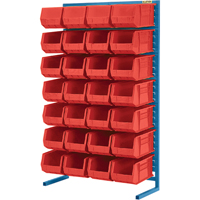 Support stationnaire pour bacs &agrave; un c&ocirc;t&eacute;, 36" la x 12" p x 61" h, 28 bacs Pronet Distribution