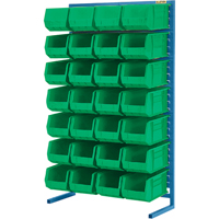 Support stationnaire pour bacs &agrave; un c&ocirc;t&eacute;, 36" la x 12" p x 61" h, 28 bacs Pronet Distribution