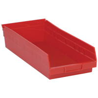 Bacs de rangement pour tablettes, 8-3/8" la x 4" H x 17-7/8" p, Rouge, Capacit&eacute; 40 lb Pronet Distribution