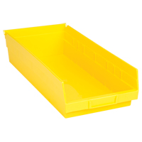 Bacs de rangement pour tablettes, 8-3/8" la x 4" H x 17-7/8" p, Jaune, Capacit&eacute; 40 lb Pronet Distribution