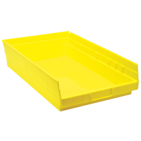 Bacs de rangement pour tablettes, 11-1/8" la x 4" H x 17-7/8" p, Jaune, Capacit&eacute; 40 lb Pronet Distribution