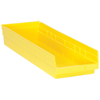 Bacs de rangement pour tablettes, 8-3/8" la x 4" H x 23-5/8" p, Jaune, Capacit&eacute; 50 lb Pronet Distribution
