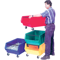 Mobile Giant Stacking Bin, 11-7/8" H x 18-3/8" W x 29" D, 150 lbs. Capacity, Red Pronet Distribution
