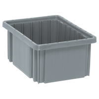 Contenants Divider Box, Plastique, 10,9" la x 8,3" p x 5" h, Gris Pronet Distribution