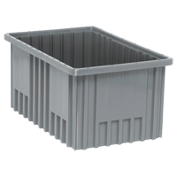 Contenants Divider Box, Plastique, 16,5" la x 10,9" p x 8" h, Gris Pronet Distribution