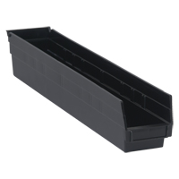 Economy Shelf Bin, 4-1/8" W x 4" H x 23-5/8" D, Black Pronet Distribution