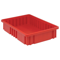 Contenants Divider Box, Plastique, 16,5" la x 10,9" p x 3,5" h, Rouge Pronet Distribution