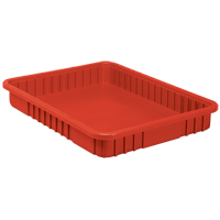 Contenants Divider Box, Plastique, 22,5" la x 17,5" p x 3" h, Rouge Pronet Distribution
