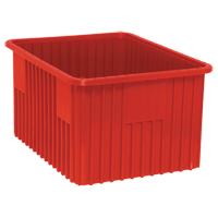 Contenants Divider Box, Plastique, 22,5" la x 17,5" p x 12" h, Rouge Pronet Distribution