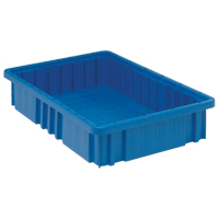 Contenants Divider Box, Plastique, 16,5" la x 10,9" p x 3,5" h, Bleu Pronet Distribution