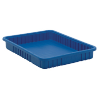 Contenants Divider Box, Plastique, 22,5" la x 17,5" p x 3" h, Bleu Pronet Distribution