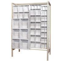 Syst&egrave;me de stockage &agrave; glissi&egrave;re &agrave; bacs basculants autonome, 51-1/4" la x 26" p x 77" h, 101 tiroirs Pronet Distribution
