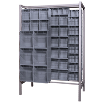 Syst&egrave;me de stockage &agrave; glissi&egrave;re &agrave; bacs basculants autonome, 51-1/4" la x 26" p x 77" h, 101 tiroirs Pronet Distribution