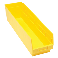 Bacs en plastique pour &eacute;tag&egrave;res Store More, 6-5/8" la x 6" H x 23-5/8" p, Jaune, Capacit&eacute; 90 lb Pronet Distribution