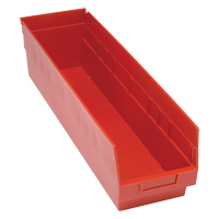 Bacs en plastique pour &eacute;tag&egrave;res Store More, 6-5/8" la x 6" H x 23-5/8" p, Rouge, Capacit&eacute; 90 lb Pronet Distribution
