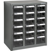 KPC-600 Parts Cabinet, Galvanized Steel, 18 Drawers, 13-9/10" x 8-7/10" x 16-3/10", Grey Pronet Distribution