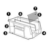 Bac empilable & &agrave; suspendre, 16-1/2" la, 7" h x 14-3/4" p, Bleu Pronet Distribution