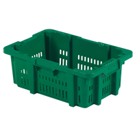 Contenant en plastique Stack-N-Nest pour la manutention des aliments, 16" x 23,9" x 8,8", Vert Pronet Distribution