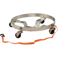 Chariots &agrave; &eacute;tages multiples pour baril, Acier inoxydable, Capacit&eacute;e 900 lb, Diam&egrave;tre 23-1/2", Roue en Caoutchouc Pronet Distribution