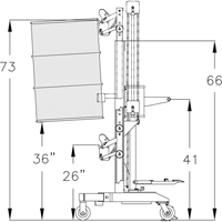Manipulateur ergonomique de baril &agrave; port&eacute;e &eacute;lev&eacute;, DM-100-HR, 30 - 85 gal. US (25 - 70 gal. imp.) Pronet Distribution