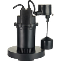 Thermoplastic Submersible Sump Pump, 2560 GPH, 115 V, 4.6 A, 1/3 HP Pronet Distribution