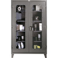 Armoires &agrave; fen&ecirc;tres claires, Acier, 4 Tablettes, 72" h x 48" la x 24" p Pronet Distribution