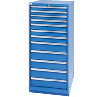 Armoires de rangement avec tiroirs, 12 tiroirs, 28-1/4" la x 28-1/2" p x 59-1/2" h, Bleu brillant Pronet Distribution
