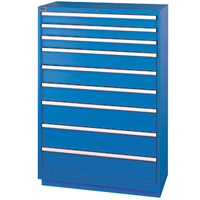 Armoires de rangement avec tiroirs, 9 tiroirs, 40-1/4" la x 22-1/2" p x 59-1/2" h, Bleu brillant Pronet Distribution