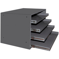 Compartment Box Cabinets, Steel, 4 Slots, 20" W x 15-3/4" D x 15" H, Grey Pronet Distribution