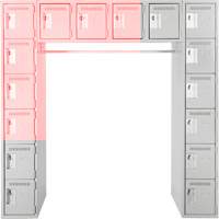 Arche de casiers &eacute;conomiques assembl&eacute;s Clean Line, 16 niveaux, Bloc de 3, 18" x 72" x 12", Acier Pronet Distribution
