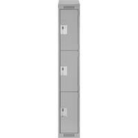 Casiers Clean Line, 3 niveaux, 12" x 18" x 78", Acier, Gris, Rivet (assembl&eacute;) Pronet Distribution