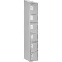 Clean Line Lockerette , 6 -tier, 12" x 18" x 78", Steel, Grey, Rivet (Assembled) Pronet Distribution