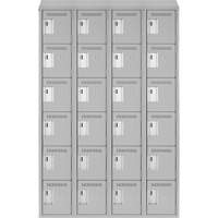 Clean Line Lockerette , 6 -tier, Bank of 4, 48" x 18" x 78", Steel, Grey, Rivet (Assembled) Pronet Distribution