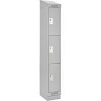 Casiers Clean Line, 3 niveaux, 12" x 18" x 82", Acier, Gris, Rivet (assembl&eacute;) Pronet Distribution