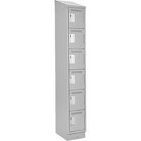 Petits casiers Clean Line, 6 niveaux, 12" x 18" x 82", Acier, Gris, Rivet (assembl&eacute;) Pronet Distribution