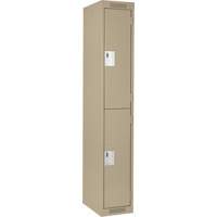 Casiers Clean Line, 2 niveaux, 12" x 18" x 72", Acier, Beige, Rivet (assembl&eacute;) Pronet Distribution