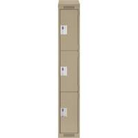 Casiers Clean Line, 3 niveaux, 12" x 18" x 78", Acier, Beige, Rivet (assembl&eacute;) Pronet Distribution