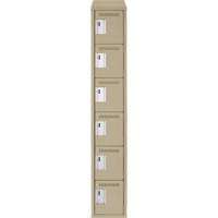 Petits casiers Clean Line, 6 niveaux, 12" x 18" x 78", Acier, Beige, Rivet (assembl&eacute;) Pronet Distribution