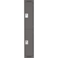 Clean Line Lockers, 2 -tier, 12" x 18" x 72", Steel, Charcoal, Rivet (Assembled) Pronet Distribution