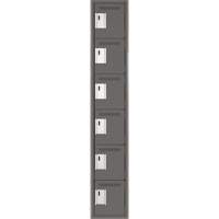 Clean Line Lockerette, 6 -tier, 12" x 18" x 72", Steel, Charcoal, Rivet (Assembled) Pronet Distribution