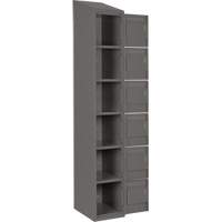Clean Line Lockerette, 6 -tier, Bank of 4, 48" x 18" x 78", Steel, Charcoal, Rivet (Assembled) Pronet Distribution