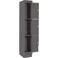 Clean Line Lockers, 3 -tier, Bank of 4, 48" x 18" x 76", Steel, Charcoal, Rivet (Assembled) Pronet Distribution