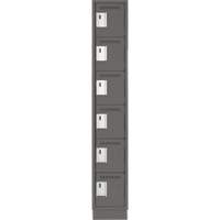 Clean Line Lockerette, 6 -tier, 12" x 18" x 76", Steel, Charcoal, Rivet (Assembled) Pronet Distribution
